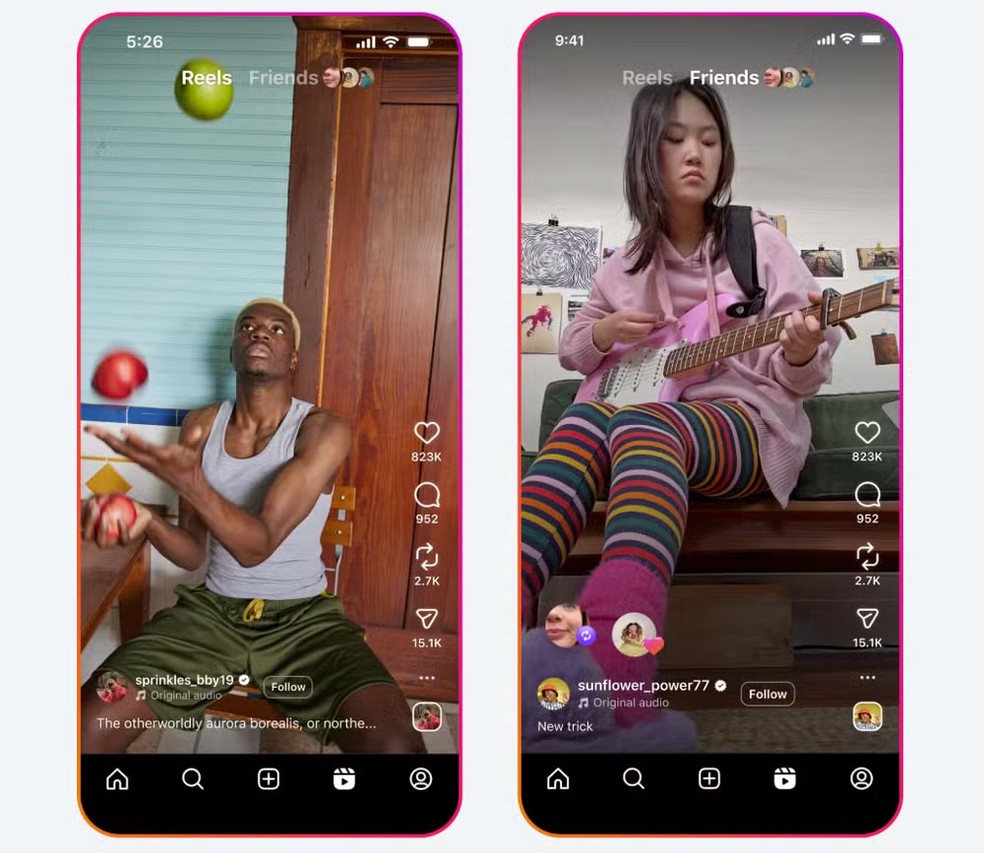 Instagram lança nova aba 'Amigos' para ver reels curtidos por pessoas próximas — Foto: Reprodução/Instagram