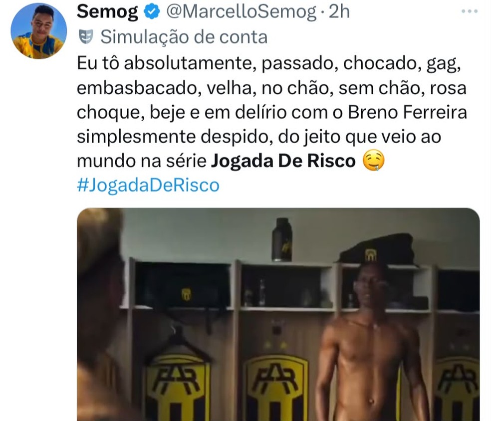 Internautas repercutem sexo e nudez em 'Jogada de risco' — Foto: Reprodução/ X