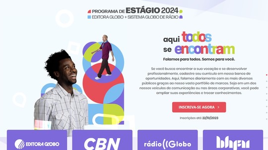Editora Globo e Sistema Globo de Rádio abrem Programa de Estágio 2024