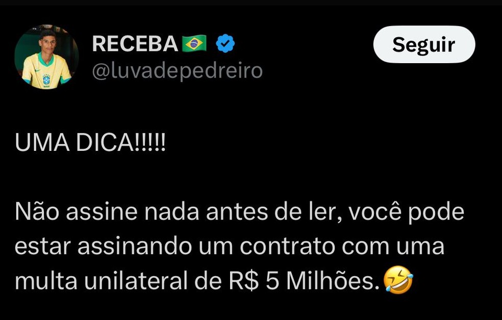 Luva de Pedreiro se pronuncia após perder processo para ex-empresário — Foto: Reprodução/X