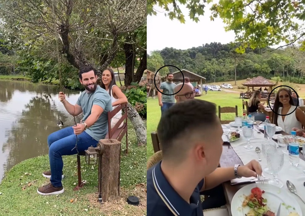 Ex-BBB Matteus Amaral e Anna Julia passam fim de semana em família — Foto: Reprodução/Instagram