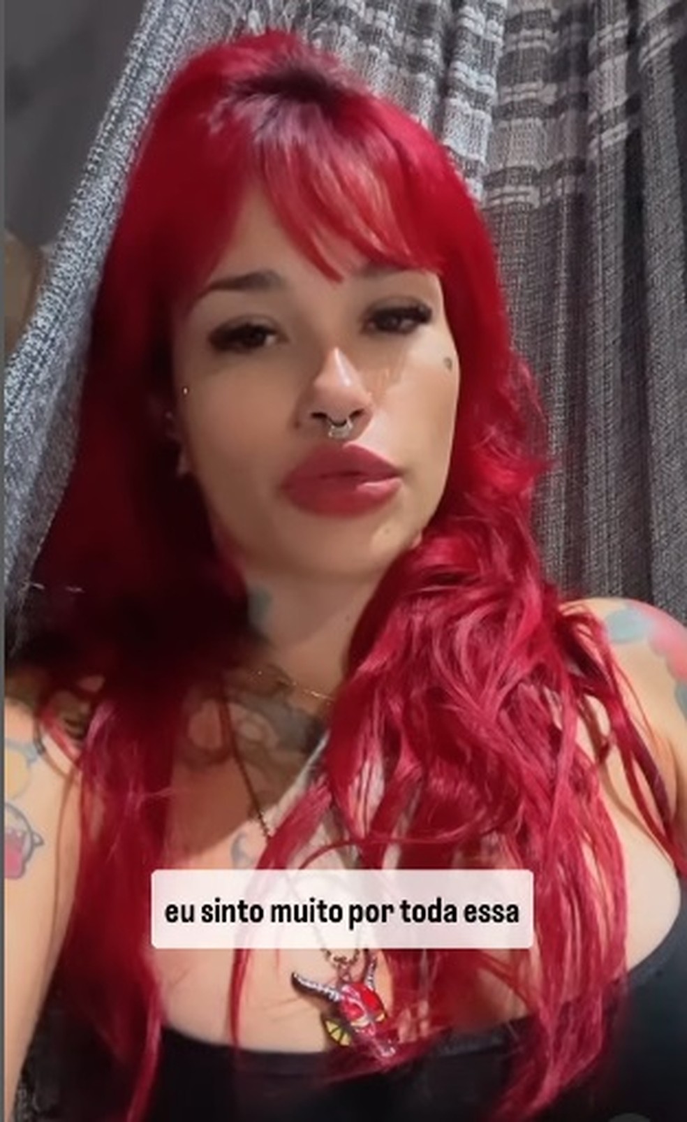 Candidata reclama do resultado do Miss tatuada 2025 &mdash; Foto: Reprodu&ccedil;&atilde;o/Instagram