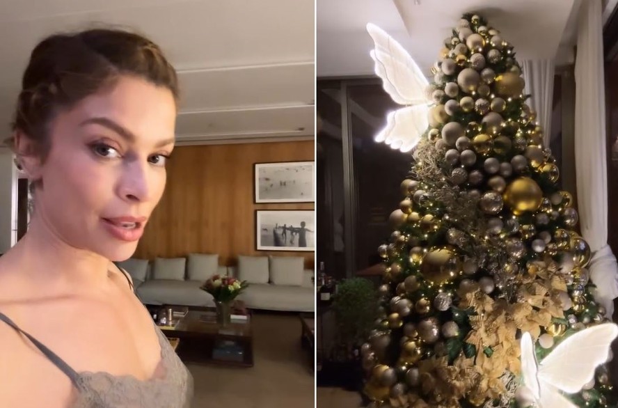 Grazi Massafera mostra sua sala decorada para o Natal