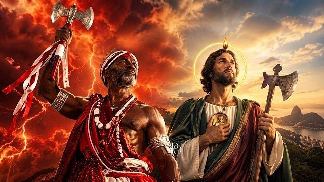 Salve Xangô, e viva São Judas Tadeu!