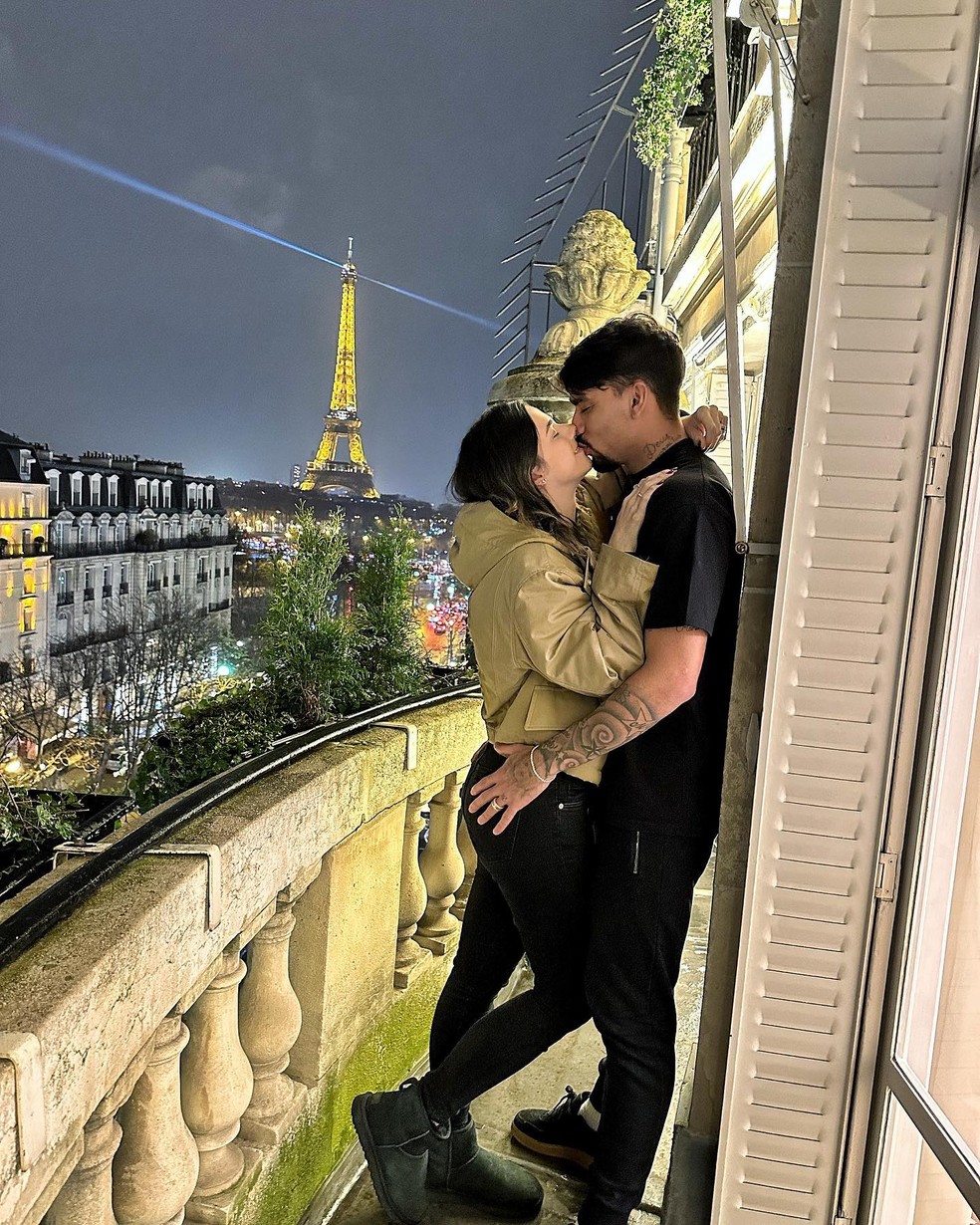 Lucas Paquetá e Duda Fournier em Paris — Foto: reprodução/ instagram