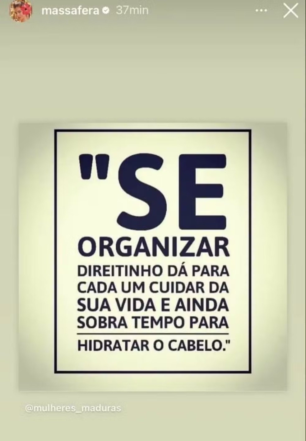 Grazi posta indireta — Foto: Reprodução