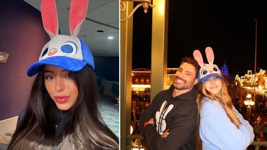 Cauã Reymond e affair Luana Mandarino coincidem em viagem familiar na Disney