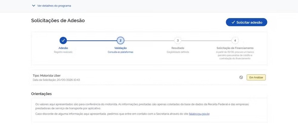 Após a solicitação entrar em análise, aguarde até cinco dias úteis — Foto: Reprodução