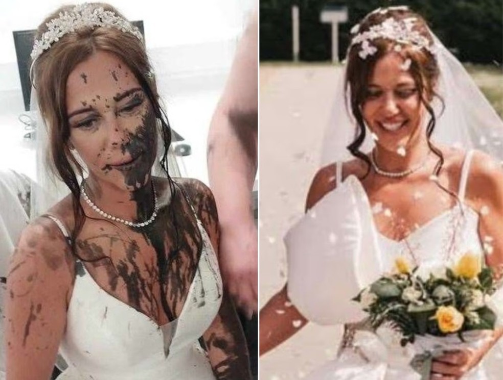 Gemma Monk atacada por cunhada e com vestido emprestado para se casar na Inglaterra — Foto: Reprodução