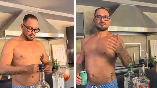 Diogo Nogueira faz drinque e curte Natal com família após se separar de Paolla Oliveira Diogo Nogueira faz drinque e curte Natal com família após se separar de Paolla Oliveira