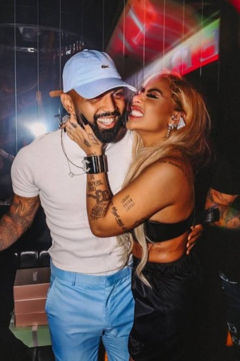 Gabigol, do Flamengo, com Rafaella Santos — Foto: Reprodução / Instagram