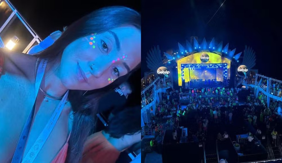 Brenda Wille conta que organização do cruzeiro interrompeu festa do neon no momento do ocorrido — Foto: Arquivo Pessoal