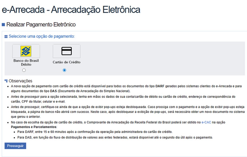 Como fazer o pagamento com cartão de crédito — Foto: Reprodução