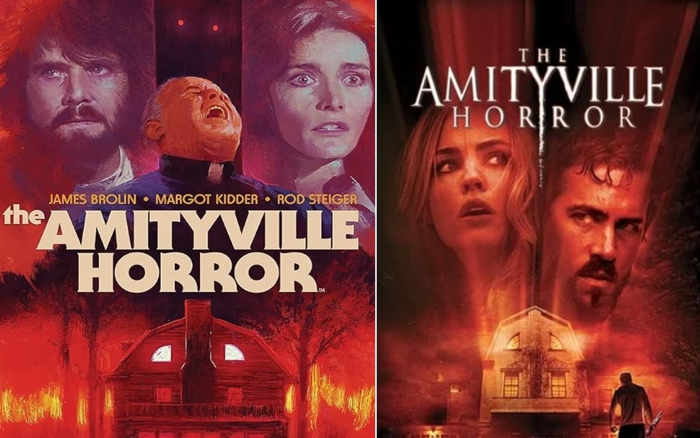 'A Cidade do Horror' (&agrave; esquerda), o primeiro filme sobre a casa em Amityville, de 1979, e 'Amityville: O Despertar', de 2017 &mdash; Foto: Reprodu&ccedil;&atilde;o