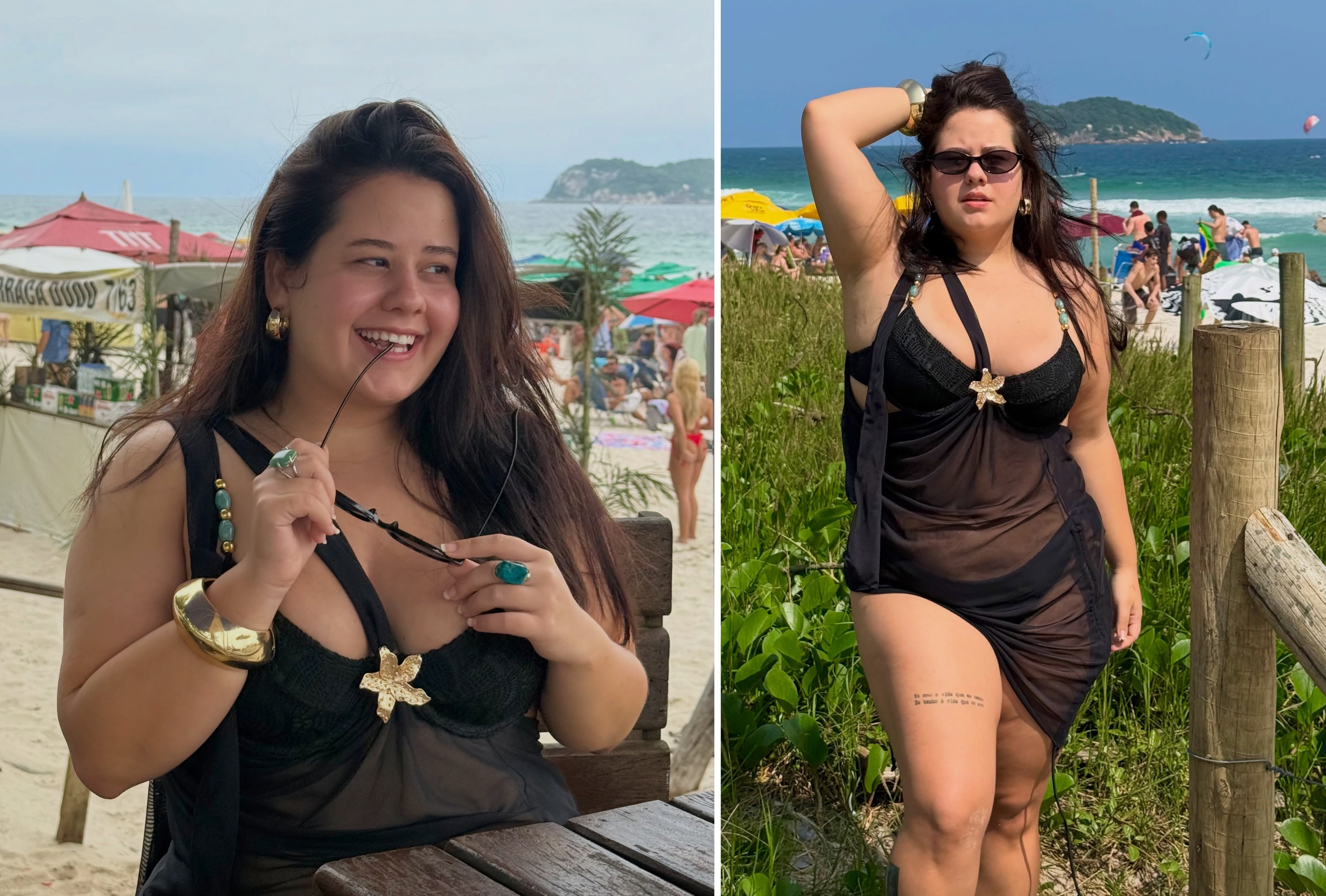 Agatha de 'Avenida Brasil', Karol Lannes curte praia após voltar ao Rio para gravar novela