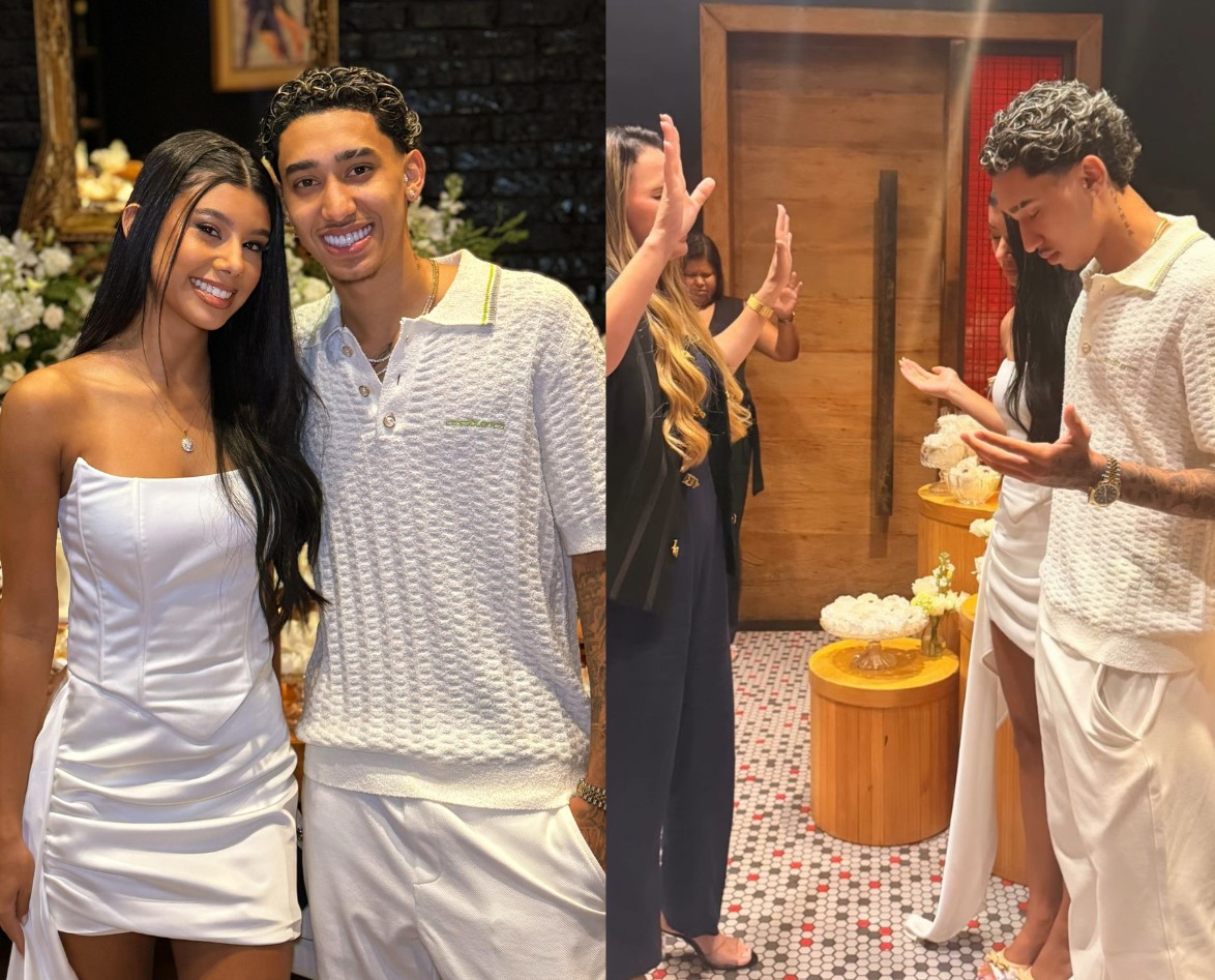 Filha de Léo Moura se casa com ex-Fluminense e os dois vão morar na Ucrânia; fotos