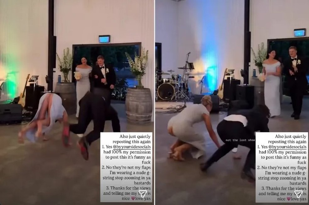 Madrinha viraliza ao 'mostrar demais' durante festa de casamento — Foto: Reprodução/TikTok