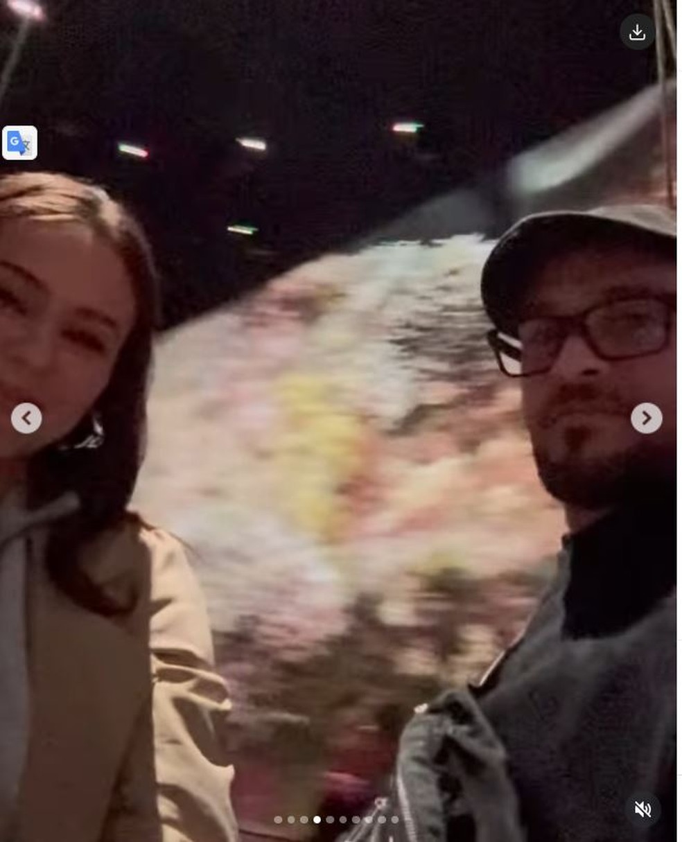 Em 16 de novembro, Diogo Nogueira compartilhou um carrossel nas redes sociais, com a legenda curta e direta: “Só coisa boa!”. Entre os registros, Paolla  Oliveira aparece em um vídeo ao lado do cantor. — Foto: Instagram/reprodução