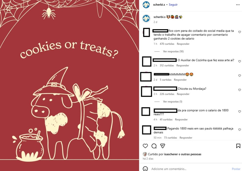 Isa Scherer é criticada por vaga de auxiliar de cozinha com 'salário anual mais baixo que uma bolsa dela' — Foto: Reprodução/Instagram