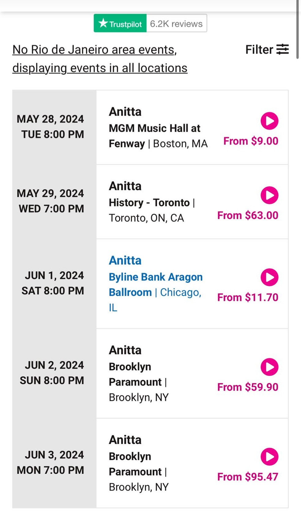 Veja quanto custam os ingressos do show de Anitta nos EUA — Foto: Instagram
