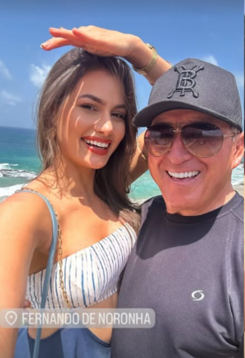 Namorada de Amado Batista mostra viagem romntica com o cantor em Fernando de Noronha  Foto: Reproduo/Instagram