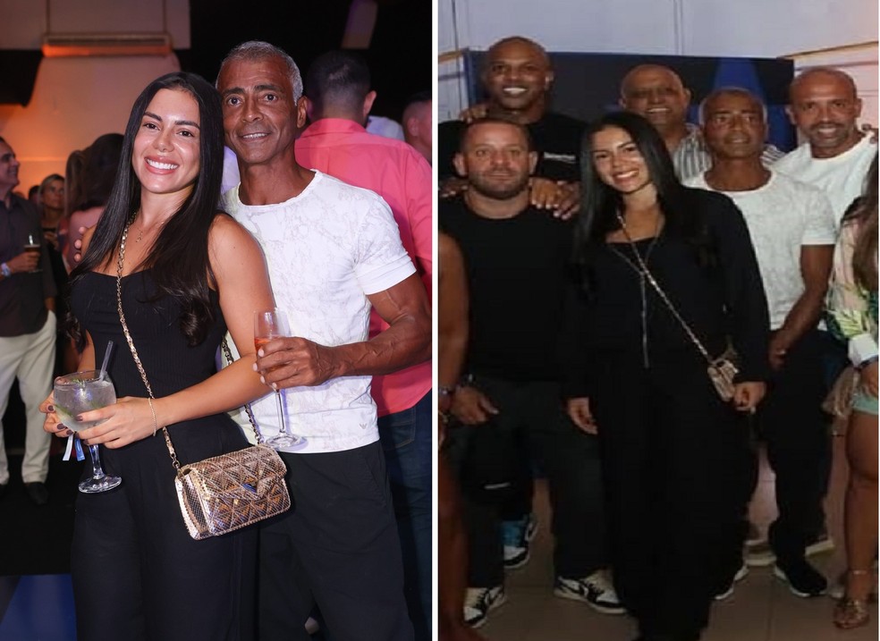 Romário com a estudante Alicya Gomes — Foto: Reginaldo Teixeira/ div e rep instagram
