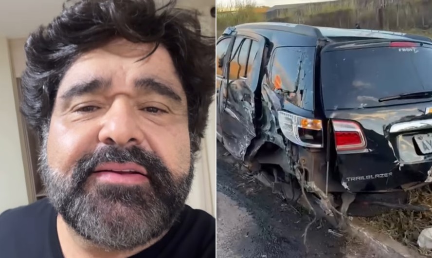 Fabiano, dupla de Cesar Menotti, sofre acidente de carro em rodovia