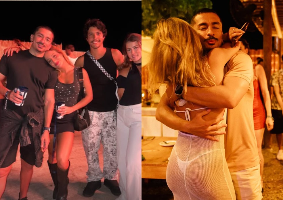 Bruna Griphao e Renan Machado curtiram show de Lady Gaga juntos, mas já postavam fotos nas redes sociais mostrando intimidade — Foto: Reprodução/Instagram