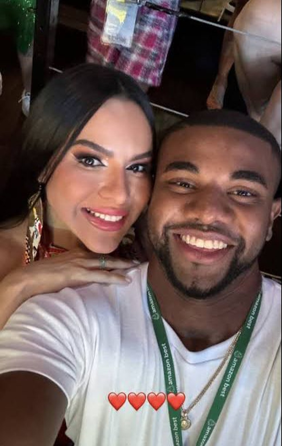 Davi e Tamires Assis: polêmica após ex-BBB postar termômetro — Foto: Instagram