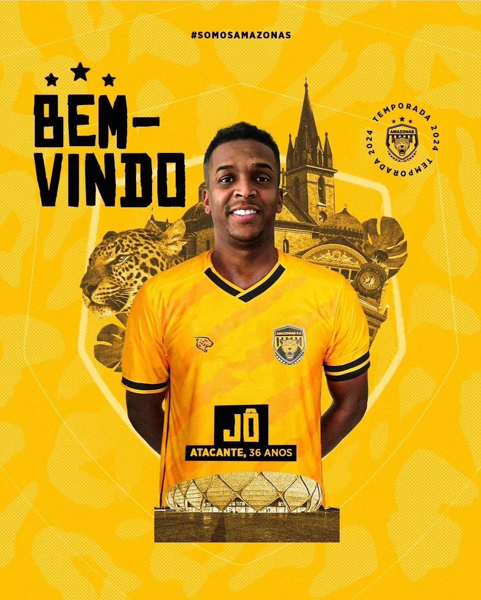 Jogador Jô é novo reforço do Amazonas — Foto: rep/ instagram