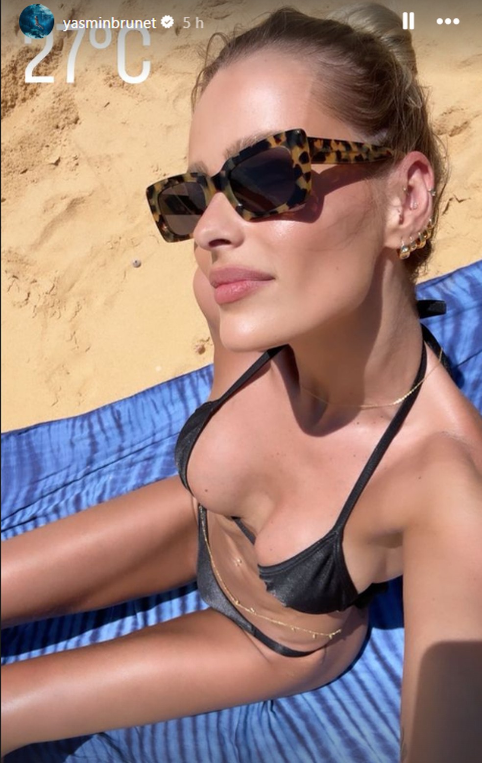 Yasmin Brunet em Cara&iacute;va, comunidade litor&acirc;nea em Porto Seguro &mdash; Foto: Reprodu&ccedil;&atilde;o/Instagram