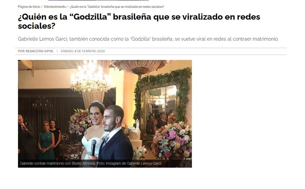 Gabi Garcia é chamada de Godzilla por imprensa internacional — Foto: reprodução