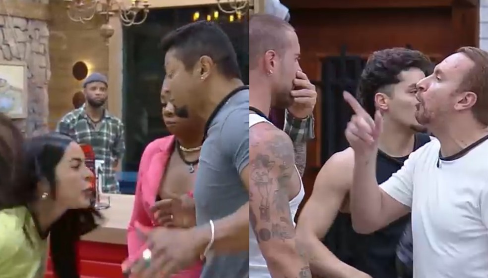 'A fazenda' tem briga generalizada: Laura cospe em Gilsão; Yuri discute com Zé Love — Foto: Reprodução