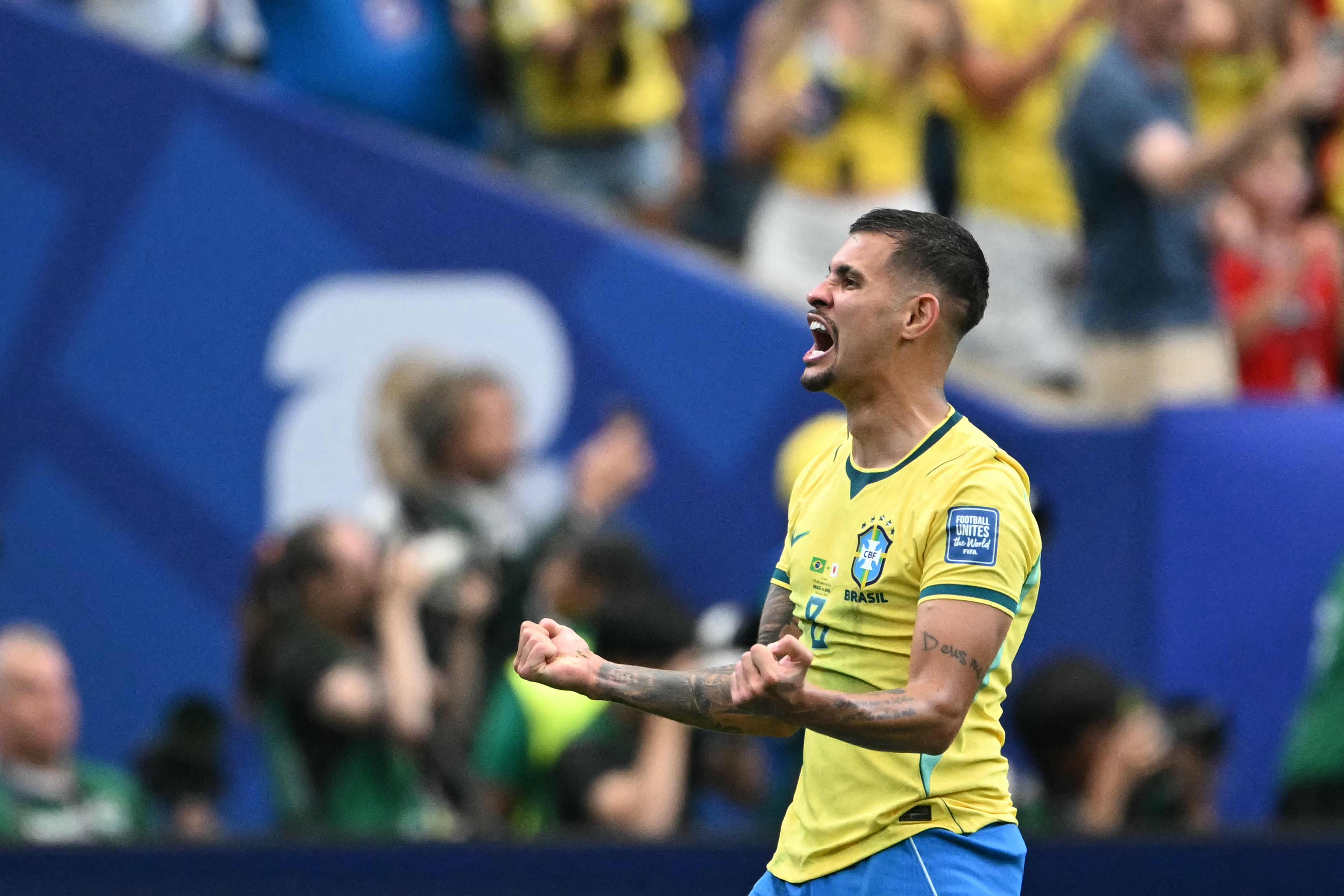Bruno Guimarães explica que sua intenção era chutar ao receber passe do Rayan, em gol heroico da classificação do Brasil