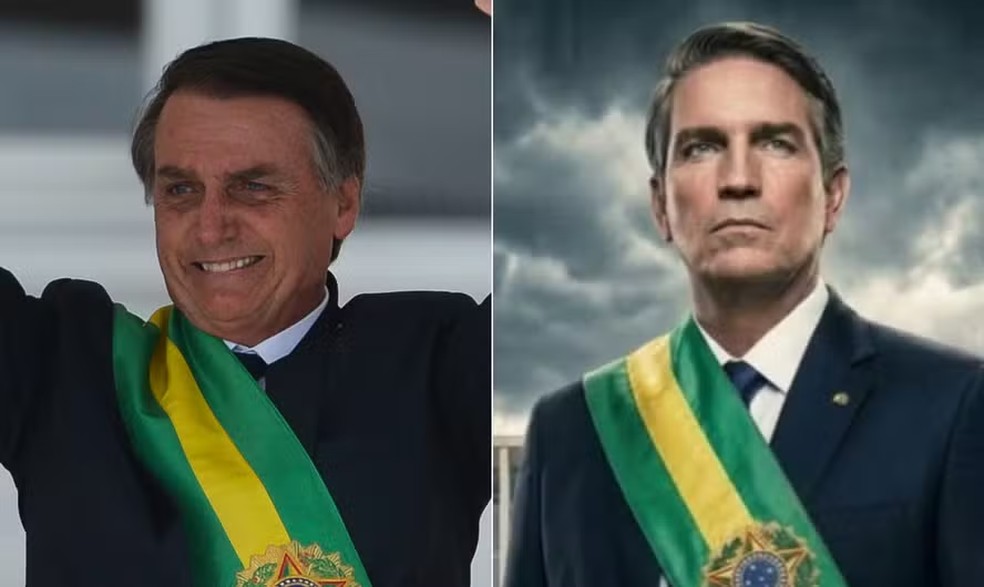 Jair Bolsonaro é interpretado por Jim Caviezel em 'Dark Horse' — Foto: Marcelo Camargo/Agência Brasil — Reprodução