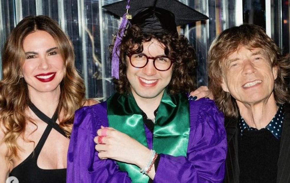 Luciana Gimenez, Lucas Jagger e Mick Jagger &mdash; Foto: Reprodu&ccedil;&atilde;o/ Instagram