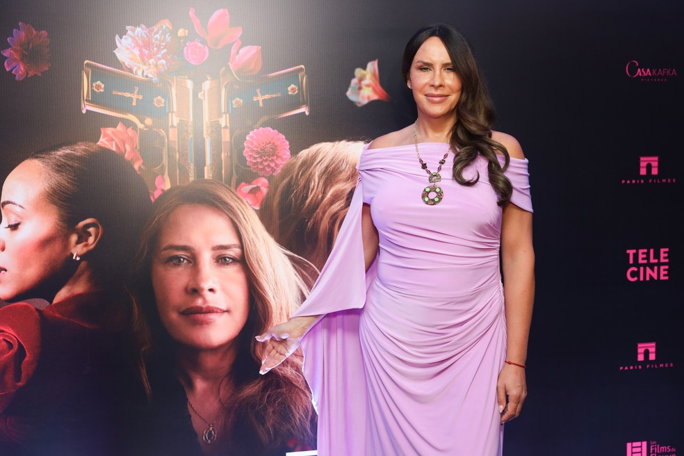 Karla Sofía Gascón na pré-estreia de "Emília Perez", em São Paulo — Foto: Lucas Ramos/ divulgação