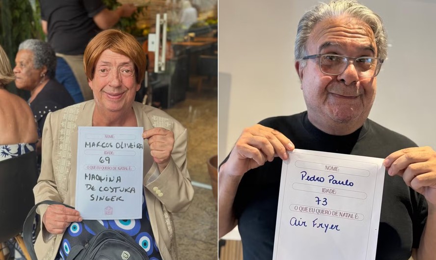 Residentes do Retiro dos Artistas escrevem carta com pedidos de Natal