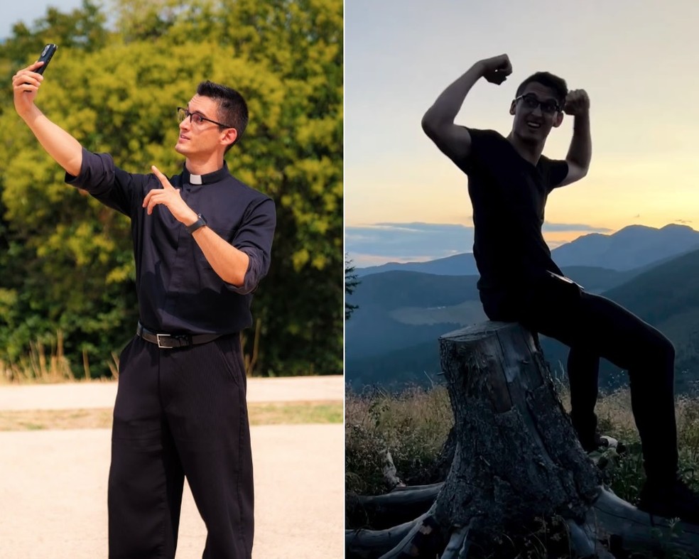 Padre italiano Alberto Ravagnani posta se exercitando — Foto: Reprodução/Instagram