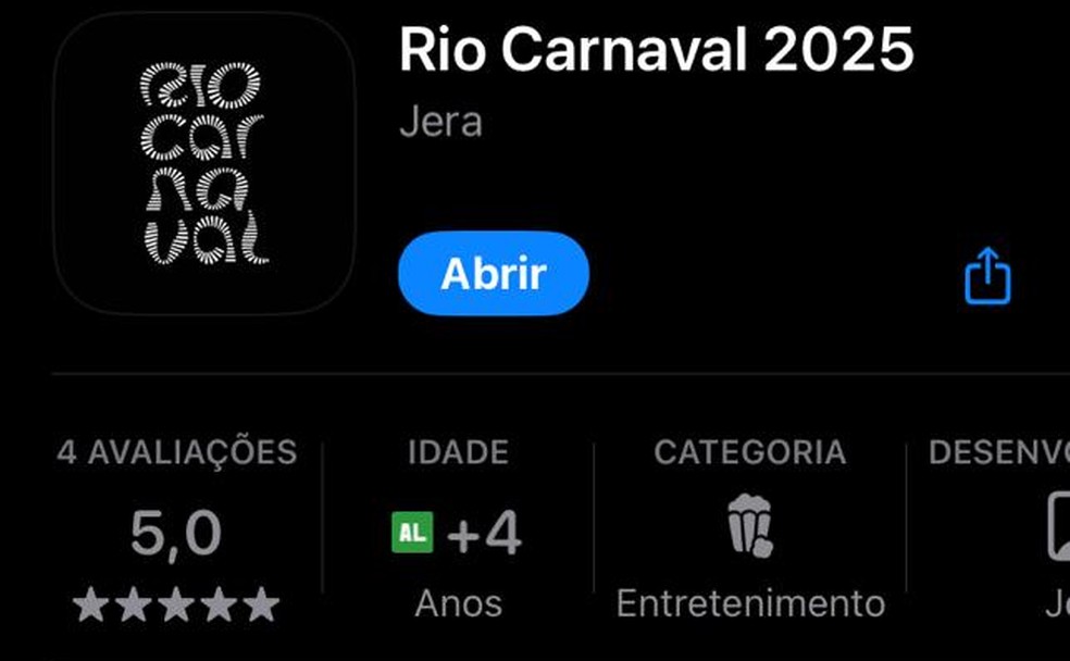 Aplicativo Rio Carnaval, dispon&iacute;vel para Android e iOS &mdash; Foto: Reprodu&ccedil;&atilde;o