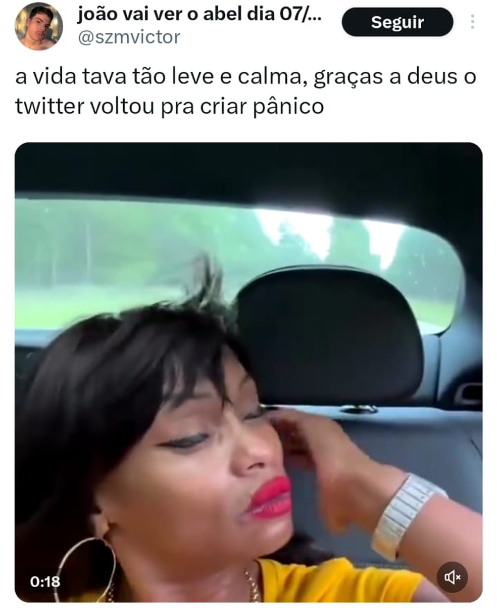 Meme sobre volta do X — Foto: Reprodução