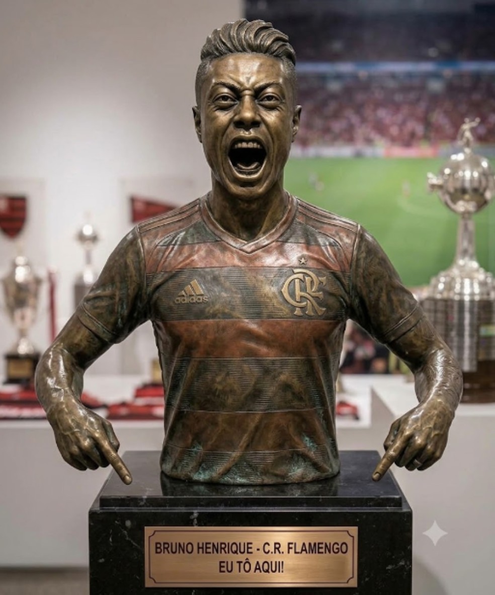 Como a gente queria que fosse a estátua do BH — Foto: Inteligência Artificial/Gemini