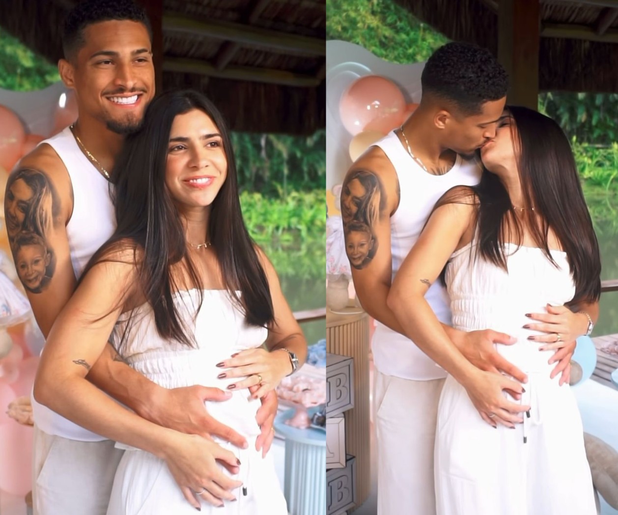 Ex-Fla, João Gomes e mulher revelam sexo do segundo filho: 'Nós 4'; veja
