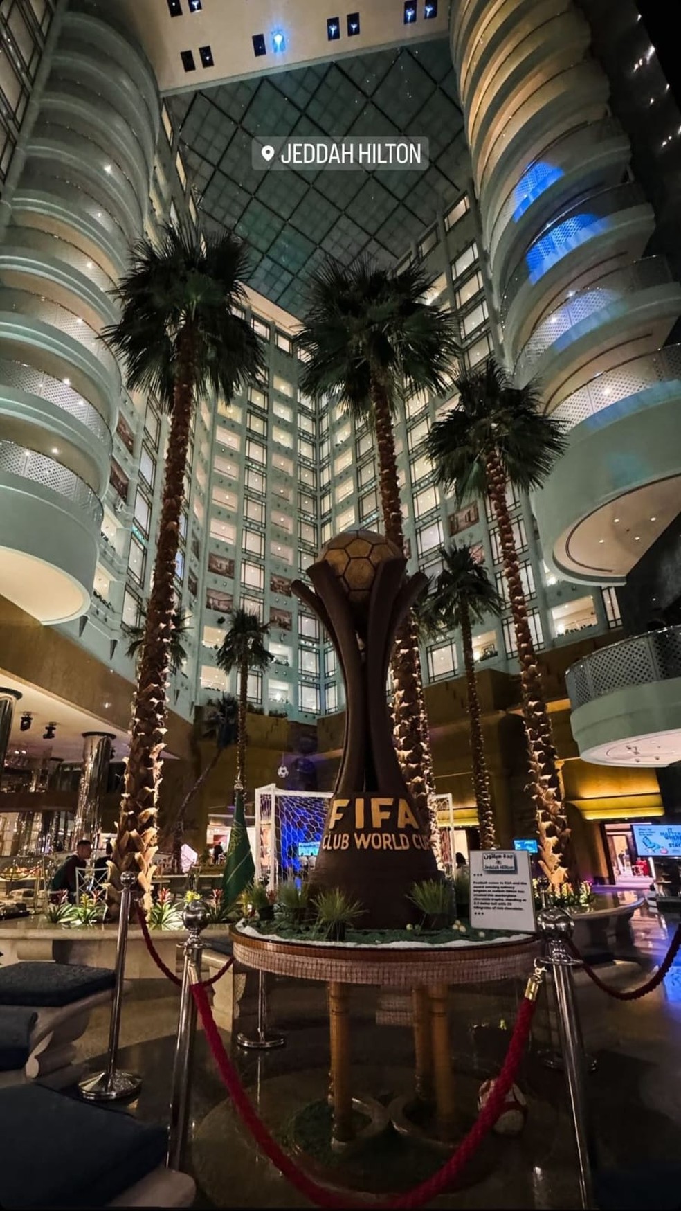 Hotel onde o Fluminense está hospedado na Arábia Saudita — Foto: Instagram
