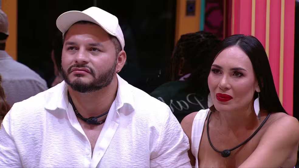 Arleane e Marcelo saíram da disputa do reality — Foto: reprodução/gshow