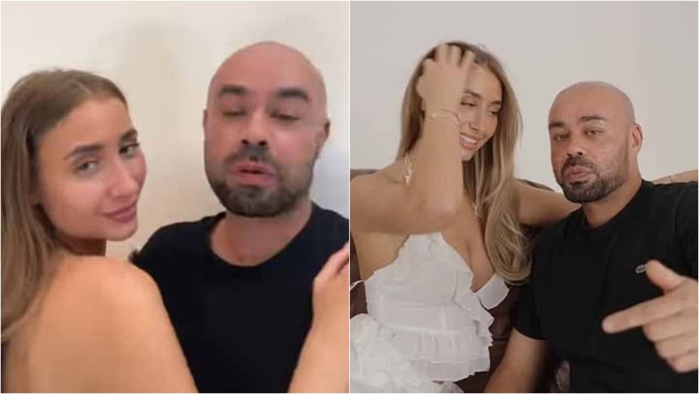 Influenciador com outra recordista sexual, Lily Phillips — Foto: Reprodução