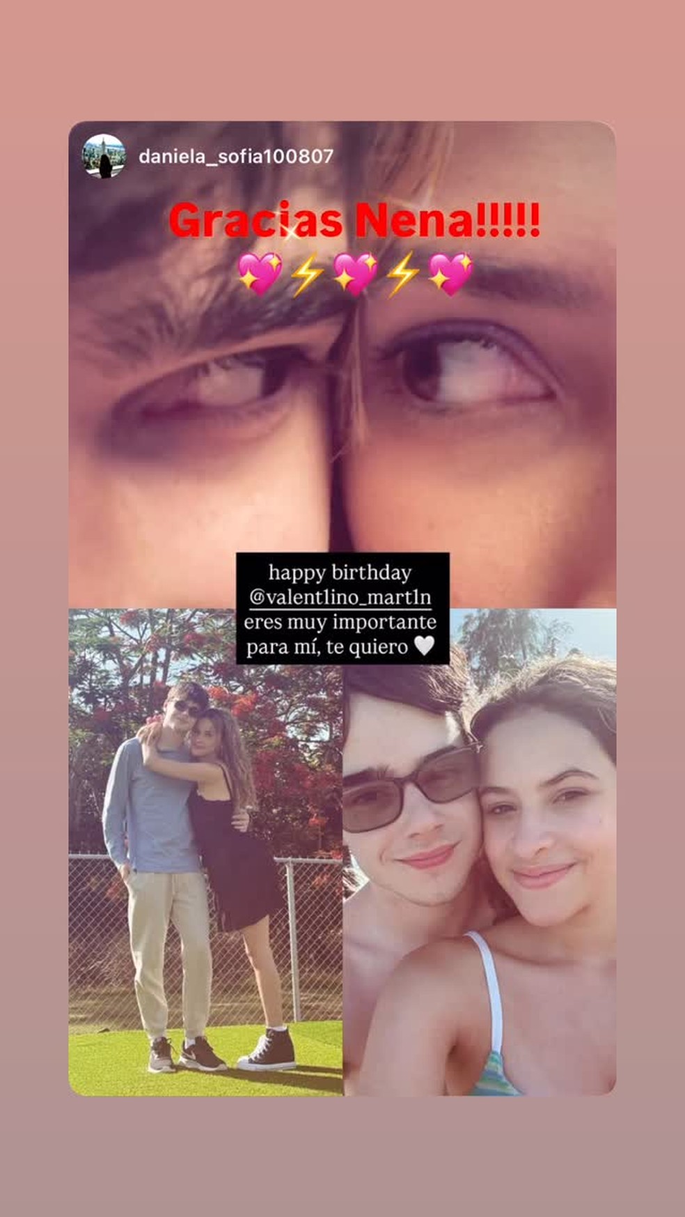 Valentino Martin e a namorada, Daniela Sophia — Foto: rep/ instagram