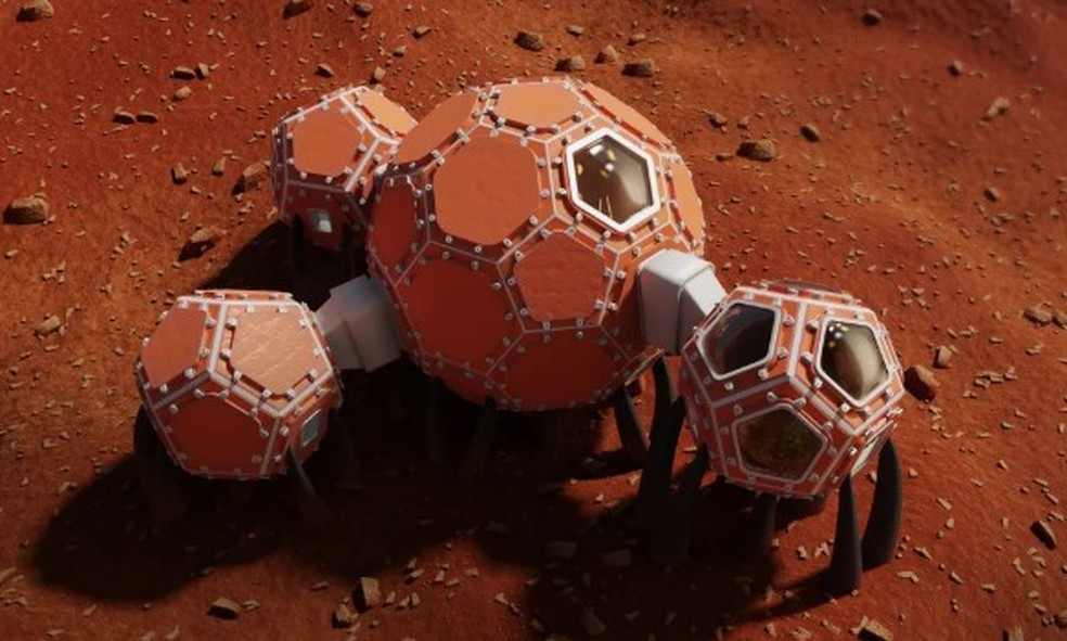 Cria&ccedil;&atilde;o de designer para moradia em Marte e na Lua &mdash; Foto: Reprodu&ccedil;&atilde;o/Nasa