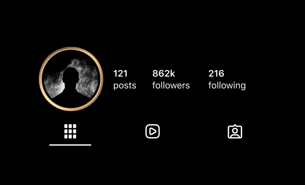 O anel dourado vai aparecer em volta da foto de perfil do premiado — Foto: Divulgação/Instagram