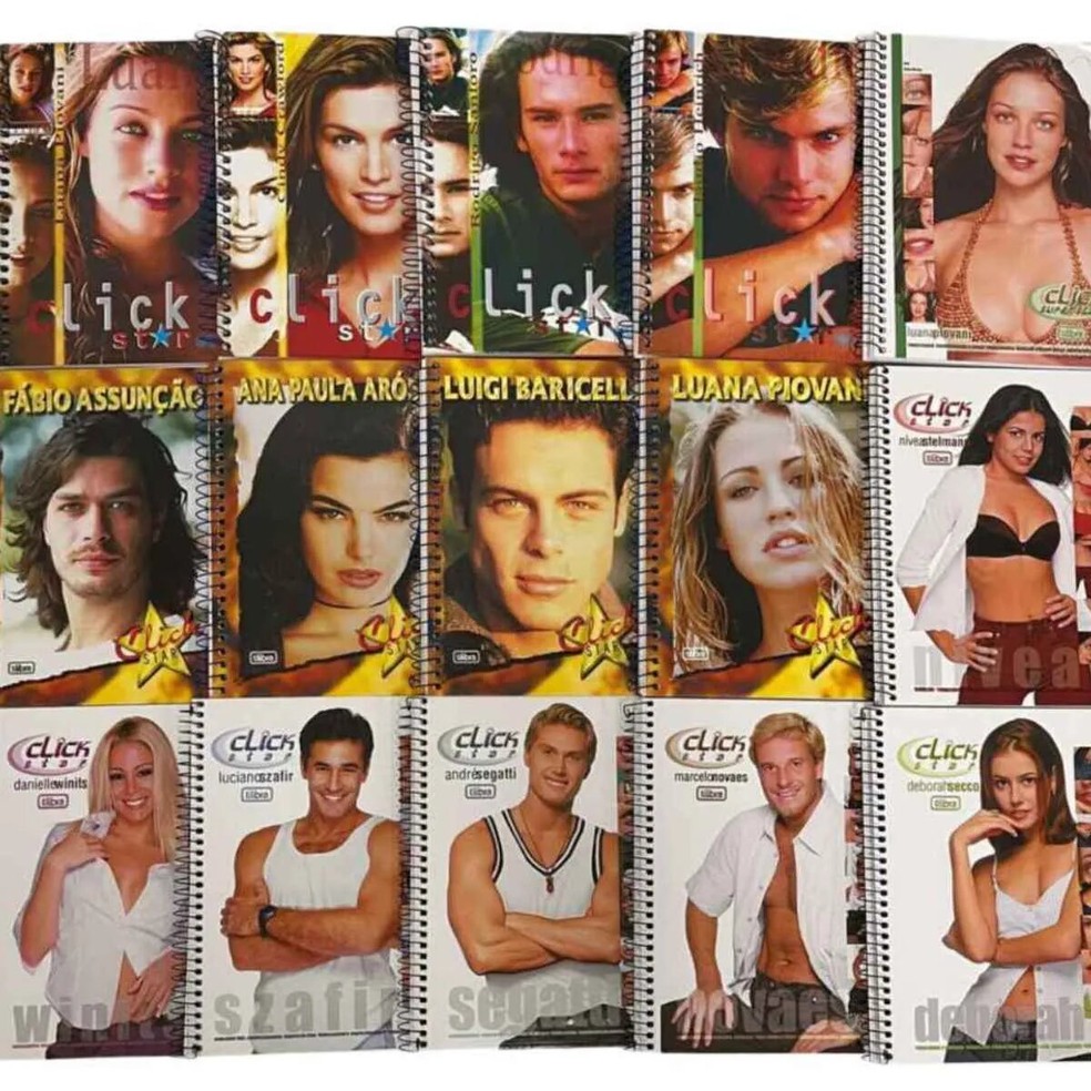 Capas de cadernos com famosos nos anos 90 e 2000 — Foto: Reprodução de internet